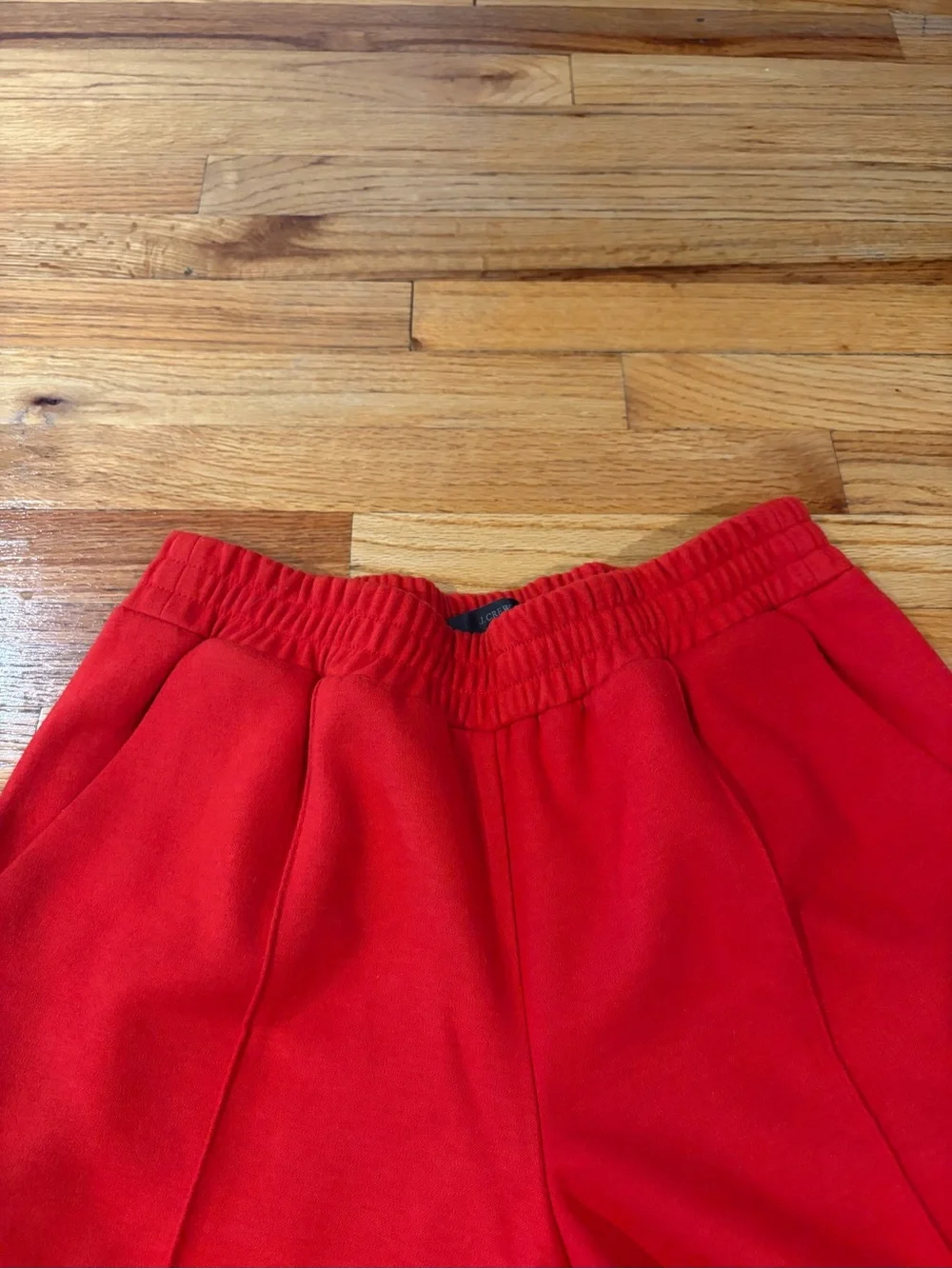 J. Crew red wool blend elastic waist pants trousers 8